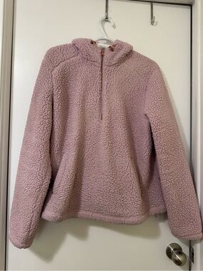 Old Navy Plush Sherpa Quarter-Zip Pullover - Mauve Pink